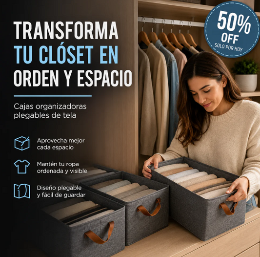 4x1 cajas organizadoras de ropa tela resistente armable