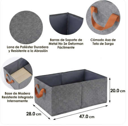 4x1 cajas organizadoras de ropa tela resistente armable