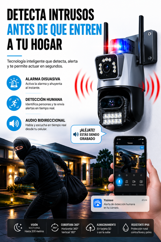 Guardian Sentinel 360 Camara Disuasiva Alarma