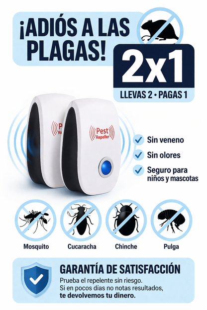 Pet Reject - Elimina Plagas Ultrasónico de alto espectro